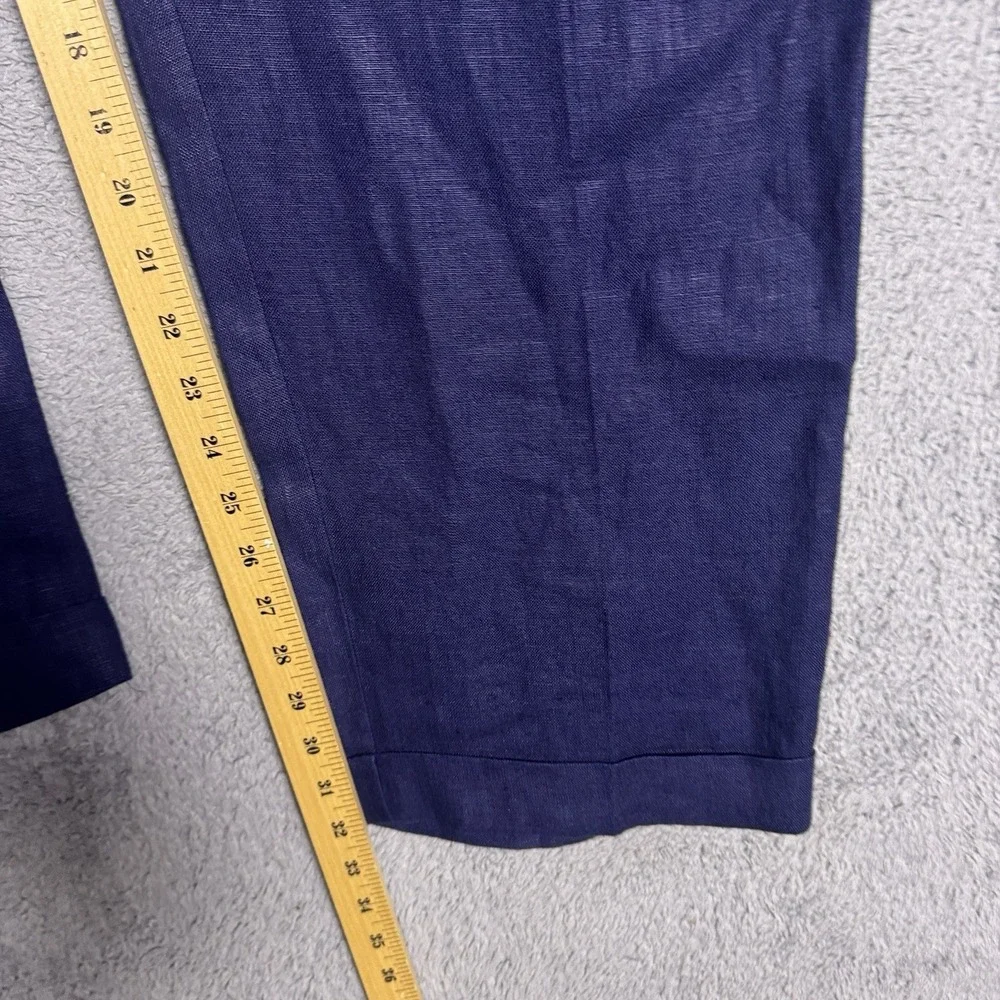Polo Ralph Lauren Pants Mens 36x32 100% Linen Pleated Cuff Dress Trouser Vintage